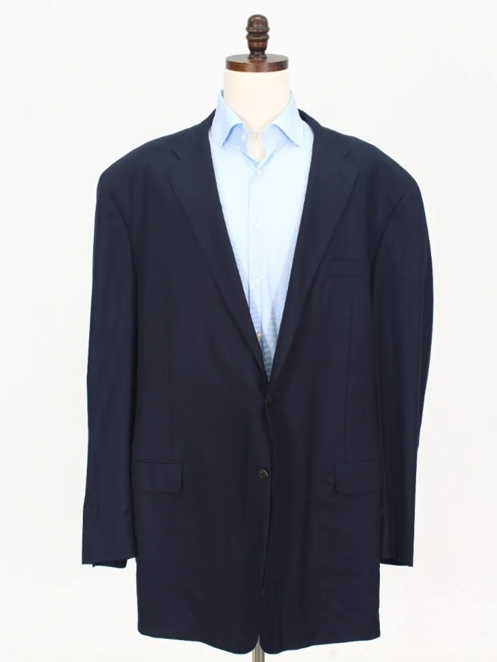 Hickey Freeman Mahogany 52L 42x35 Navy Full Suit 2-Button Solid R919